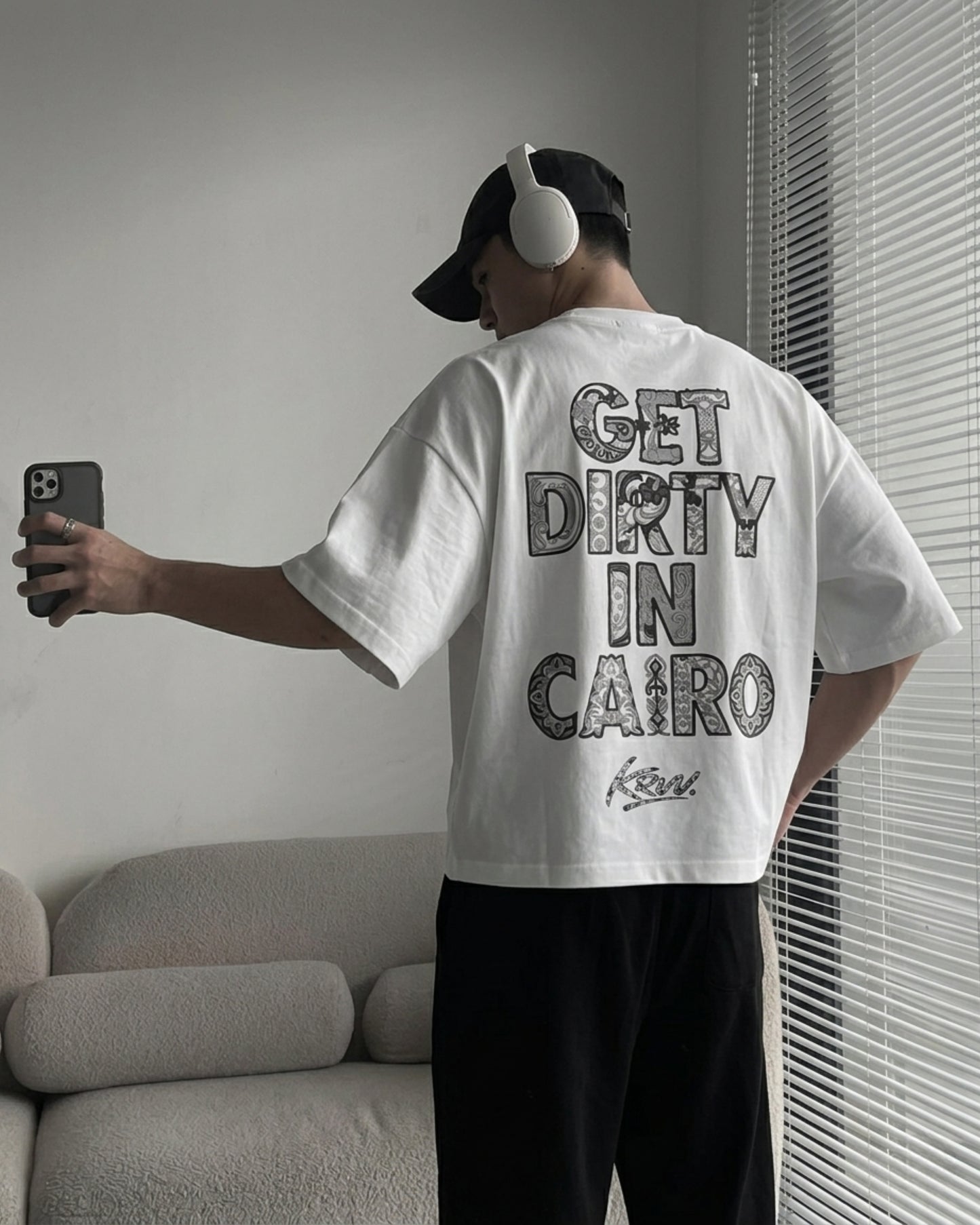 BOX TEE — WHITE / CULTURAL PRINT
