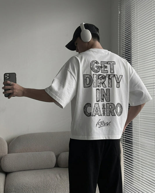 BOX TEE — WHITE / CULTURAL PRINT